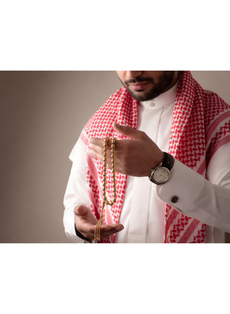 مطلي بالذهب مسبحة سوار مصنوع يدوياً مسبحة من الذهب الفاخر - Image 5